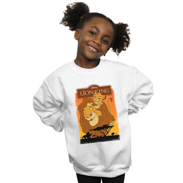 Disney Girls The Lion King Simba Och Mufasa Sweatshirt 9-11 År White 9-11 Years