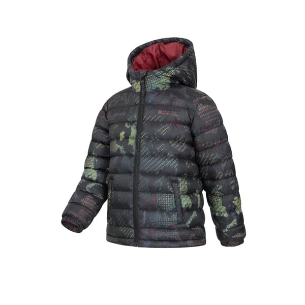 Mountain Warehouse Barn/Barn Säsonger Mönstrad Vadderad Jacka Jet Black 9-10 Years