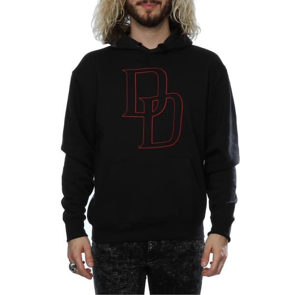 Marvel Herr Daredevil Logotyp Kontur Huvtröja M Svart Black M