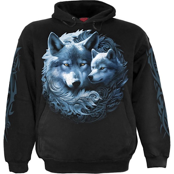 Spiral Unisex Vuxen Guardian Wolf Hoodie S Svart Black S