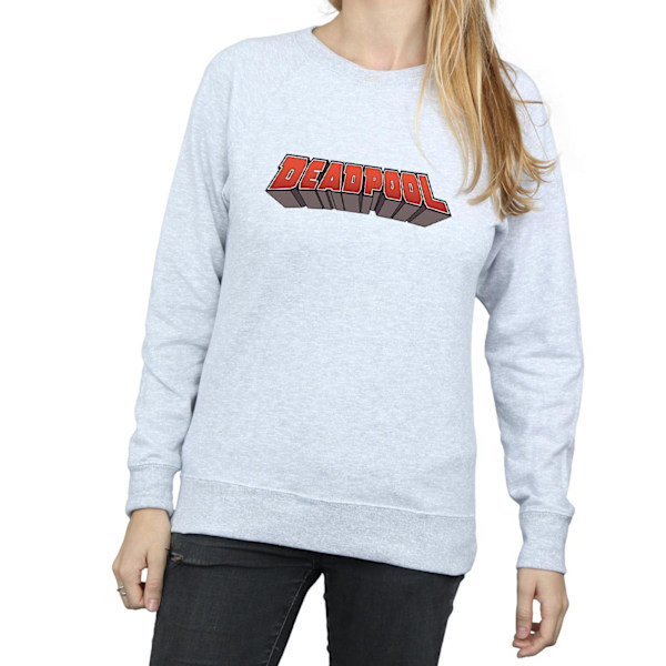 Marvel Womens/Ladies Deadpool Text Logo Sweatshirt S Heather Grå Heather Grey S