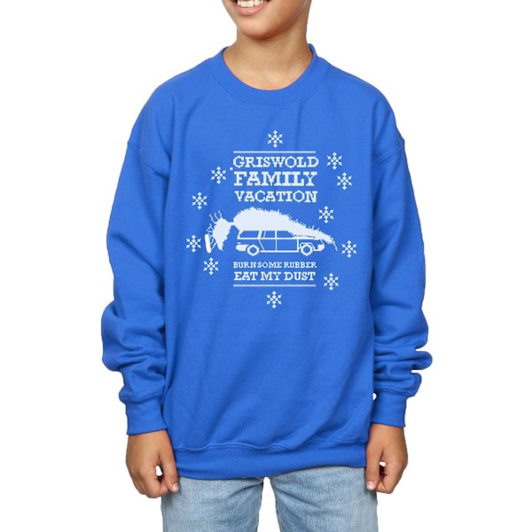 National Lampoon's Christmas Vacation Boys Eat My Dust Sweatshirt Royal Blue 12-13 Years