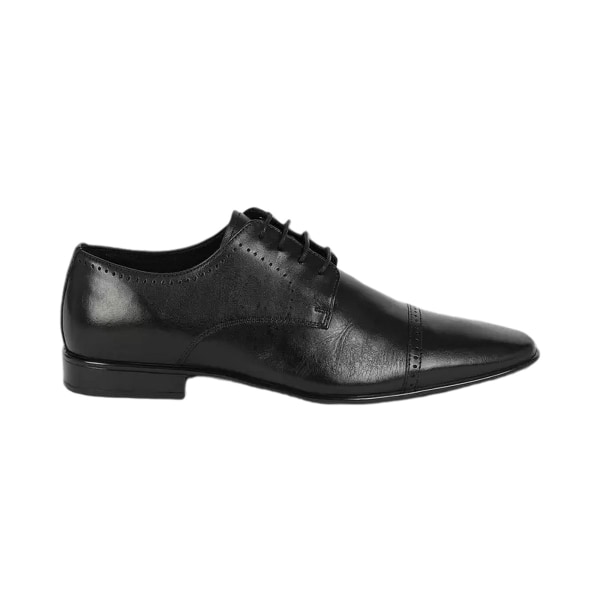 Debenhams Herr Läder Punch Detail Derby Shoes 10 UK Black Black 10 UK