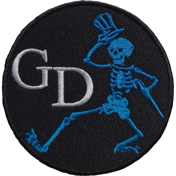 Grateful Dead Skeleton Iron On Patch One Size Svart/Blå Black/Blue One Size