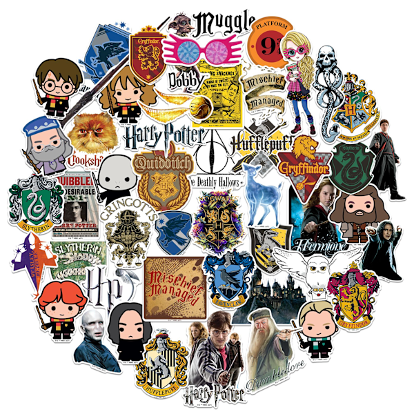 Harry Potter Deluxe Blandade Designs Stickers (50-pack) En Multicoloured One Size