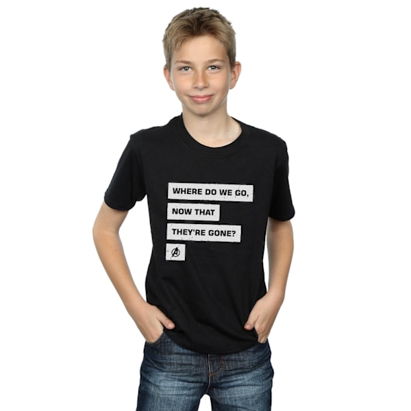 Marvel Boys Avengers Endgame Where Do We Go T-shirt 12-13 år Black 12-13 Years