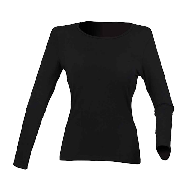 SF Dam/Kvinnor Feel Good Plain Stretch Långärmad T-shirt 1 Black 16 UK