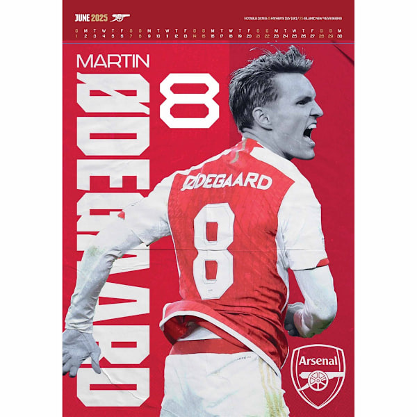 Arsenal FC Samlarutgåva Deluxe 2025 Kalender 42cm x 30cm Red/Blue/Gold 42cm x 30cm