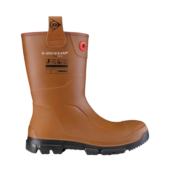 Dunlop Unisex Adult Purofort Rigpro Fur Lined Safety Wellington Brown/Black 10 UK