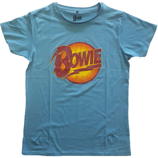 David Bowie Unisex Vuxen Diamond Dogs Vintage Logo T-Shirt L Blå Blue L