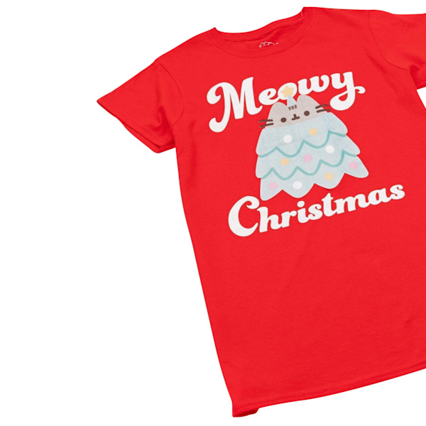 Pusheen Dam/Dam Meowy Christmas T-Shirt XXL Röd Red XXL