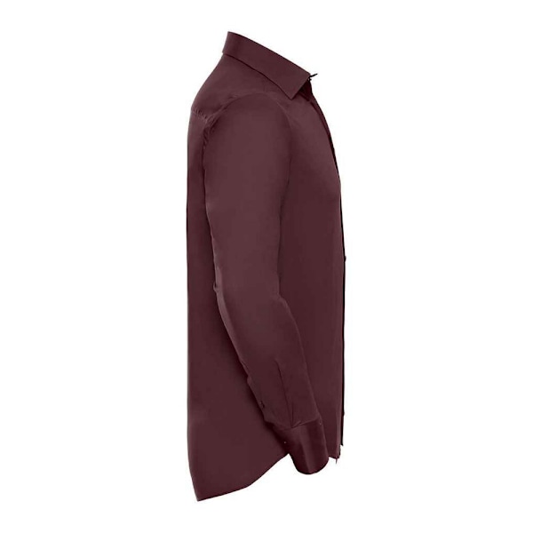 Russell Collection Herr Fitted Långärmad Skjorta XXL Port Port XXL