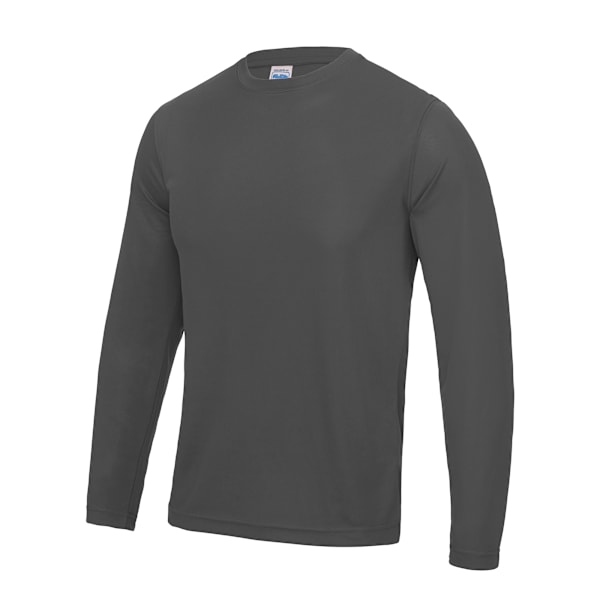 AWDis Just Cool Herrar Långärmad Cool Sports Performance Plain Charcoal L