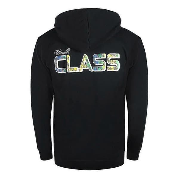 Cavalli Class Herr Blommig Full Zip Hoodie M Svart Black M