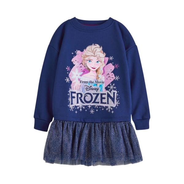 Frozen Girls Elsa Casual Dress 3-4 Years Navy Navy 3-4 Years