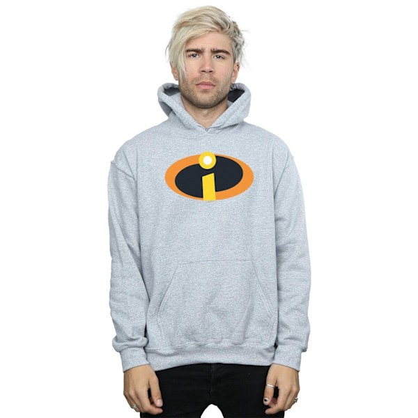 Disney Herr The Incredibles Kostym Logo Hoodie M Sports Grey Sports Grey M