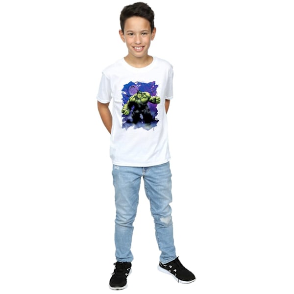 Marvel Boys Hulk Halloween Spooky Forest T-Shirt 7-8 år Vit White 7-8 Years