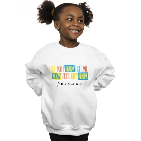 Friends Girls They Don´t Know Script Sweatshirt 3-4 år Vit White 3-4 Years