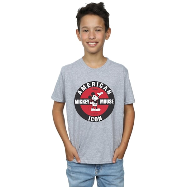 Disney Boys Mickey Mouse American Icon T-Shirt 7-8 år Sport Sports Grey 7-8 Years