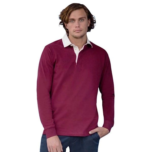 Front Row Premium Rugbytröja för män M Deep Burgundy Deep Burgundy M