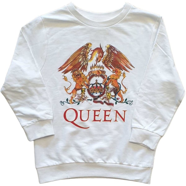 Queen Childrens/Kids Classic Crest Sweatshirt 11-12 år Vit White 11-12 Years