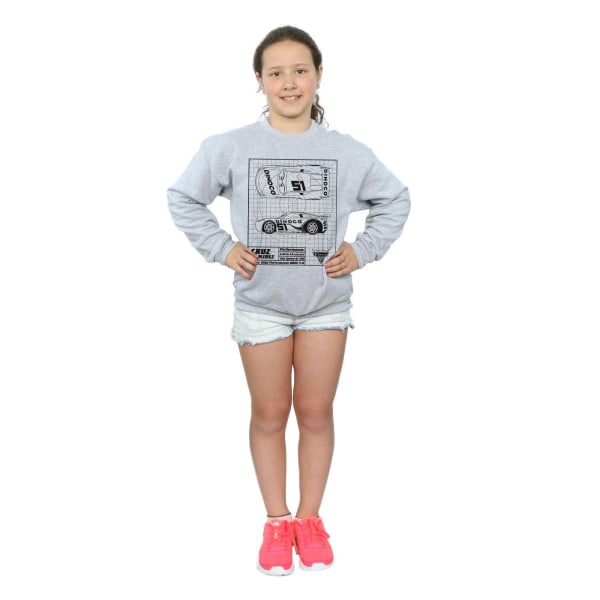 Disney Girls Cars Cruz Ramirez Blueprint Sweatshirt 9-11 år Sports Grey 9-11 Years