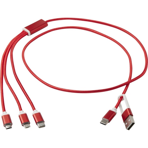 Mångsidig 5 i 1 återvunnen aluminiumladdningskabel One Size Röd Red One Size