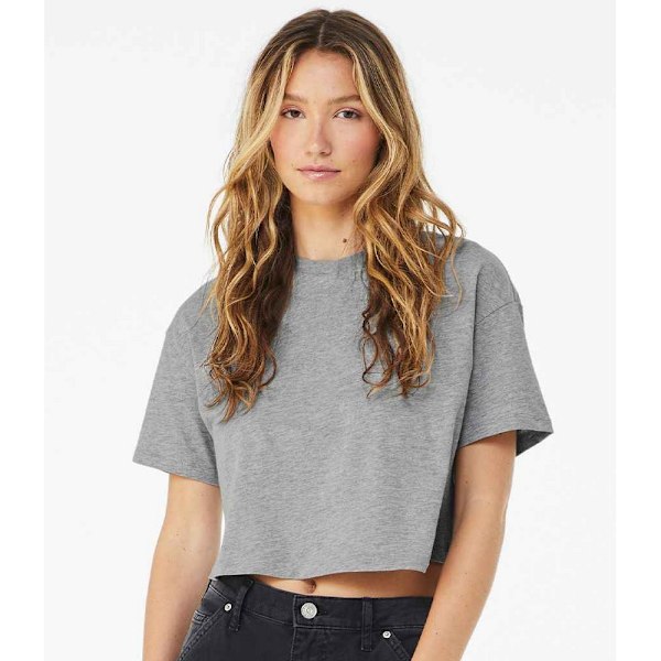 Bella + Canvas Dam/Dam Jersey Cropped Crop T-Shirt M Athl Athletic Heather M