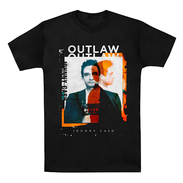 Johnny Cash Unisex Vuxen Outlaw Fotografi T-shirt XL Svart Black XL