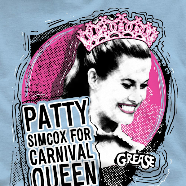 Grease Herr Carnival Queen T-Shirt 3XL Ljusblå Light Blue 3XL