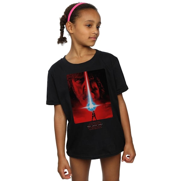 Star Wars Girls The Last Jedi Röd Poster Bomull T-shirt 7-8 År Black 7-8 Years