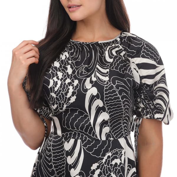 Ted Baker Dam/Dam Faridda Tryckt Miniklänning med Puffärm Black 10 UK