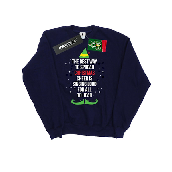 Elf Mens Christmas Cheer Text Sweatshirt M Navy Blue Navy Blue M