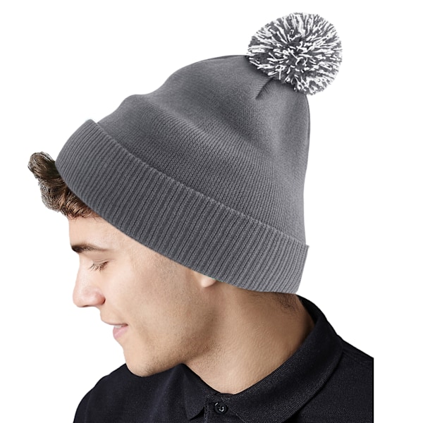 Beechfield Snowstar Tvåfärgad Återvunnen Mössa En Storlek Grafit Graphite Grey/Light Grey One Size