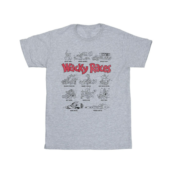 Wacky Races Herr Car Lineup T-Shirt M Sports Grey Sports Grey M
