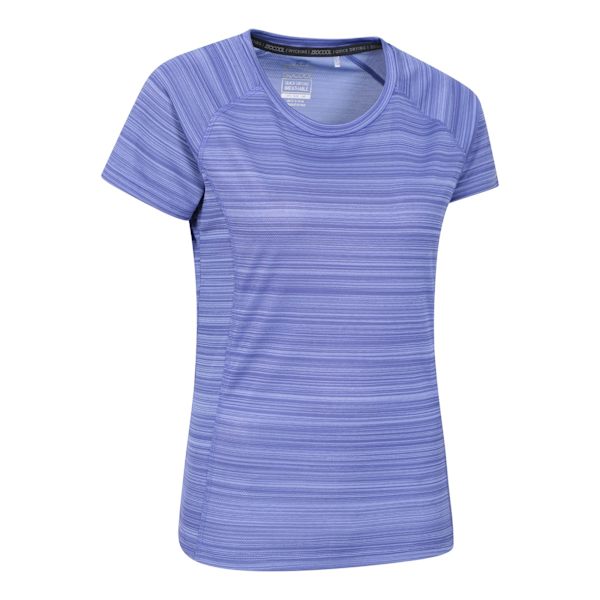 Mountain Warehouse Dam/Dam Endurance Randig T-shirt 10 U Blue 10 UK