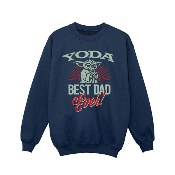 Star Wars Mandalorian Yoda Pappa Sweatshirt för flickor 5-6 år Marinblå Navy Blue 5-6 Years