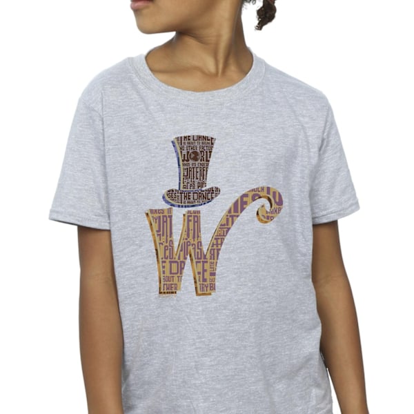 Willy Wonka Girls W Logo Hat Bomull T-shirt 5-6 år Sports Grå Sports Grey 5-6 Years