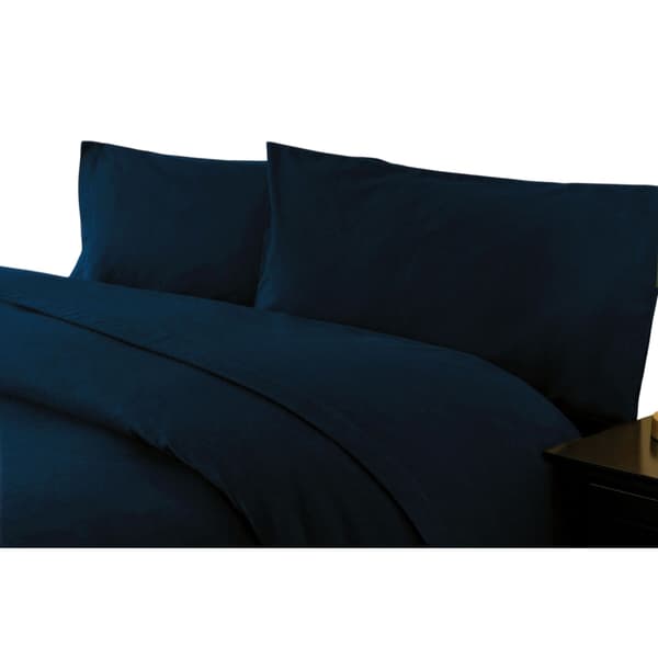 Belledorm Borstad Bomull Platt Lakan King Navy Navy King