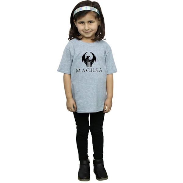 Fantastiska vidunder Girls MACUSA Logo Bomull T-shirt 9-11 år Sp Sports Grey 9-11 Years