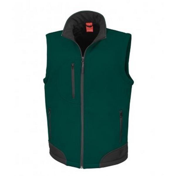 Resultat Herr Soft Shell Bodywarmer XL Flaska Grön/Svart Bottle Green/Black XL