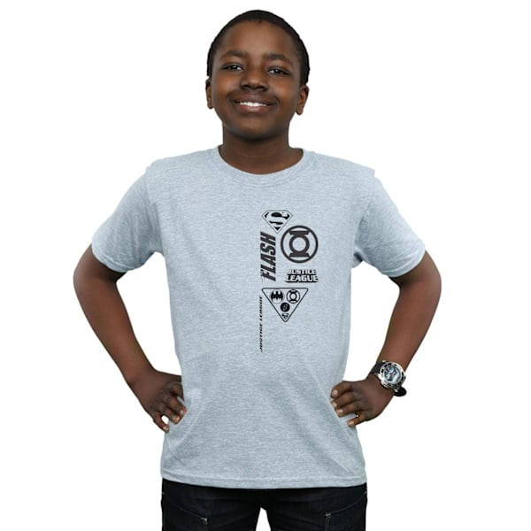 DC Comics Boys Justice League Chest Icons T-Shirt 12-13 år S Sports Grey 12-13 Years