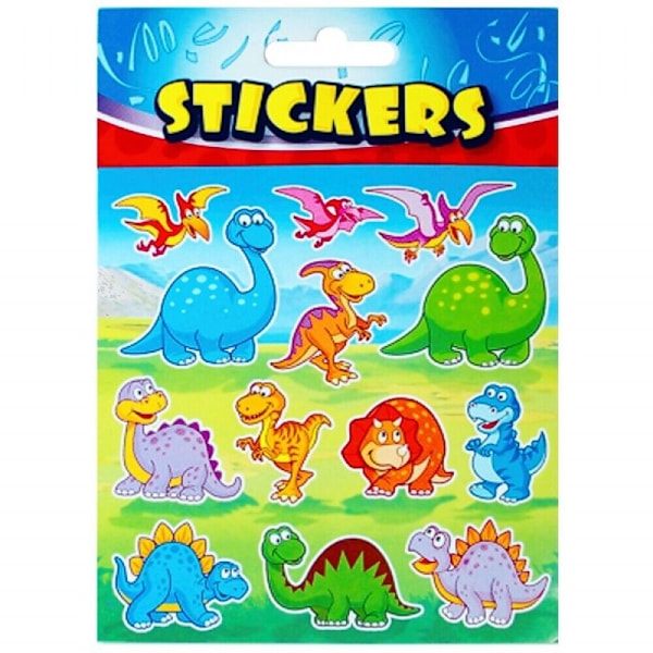 Playwrite Dinosaurie-klistermärkesark (12-pack) En storlek Flerfärgad Multicoloured One Size