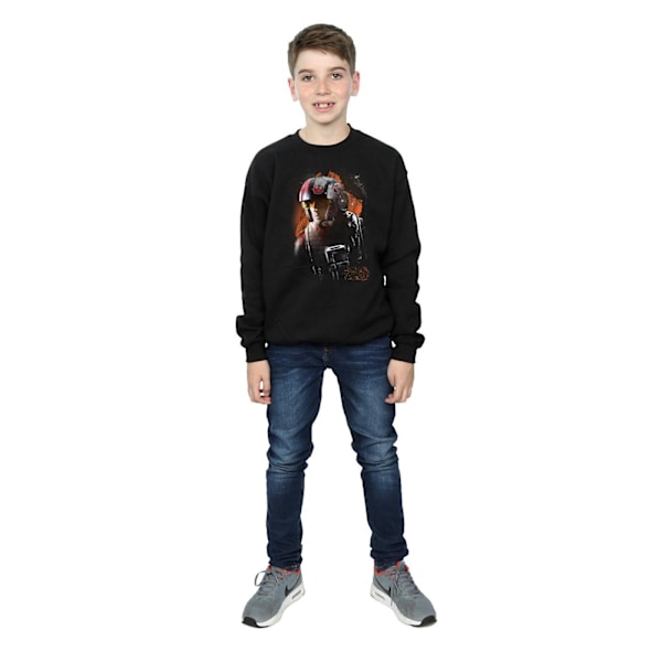 Star Wars The Last Jedi Poe Dameron Borstad Sweatshirt för pojkar 9-11 år Black 9-11 Years