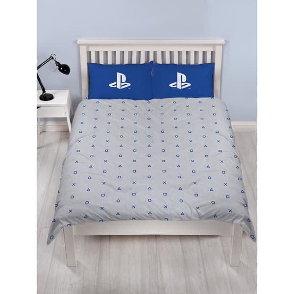 Playstation Layer Rotary Marl Påslakanset Dubbel Blå/Vit Blue/White Double