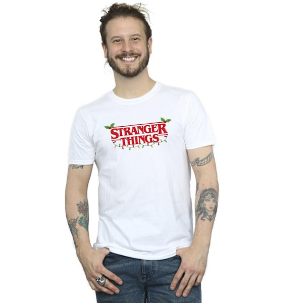 Netflix Stranger Things Julbelysning T-shirt 4XL Vit White 4XL