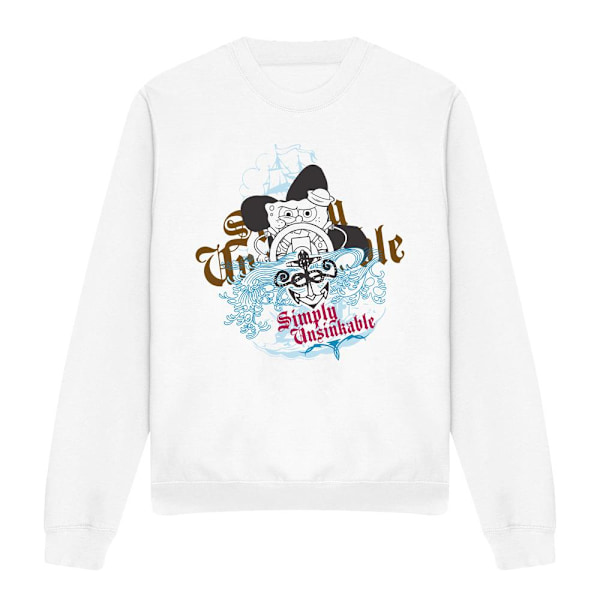 SvampBob Fyrkant Unisex Vuxen Simply Unsinkable Sweatshirt White L