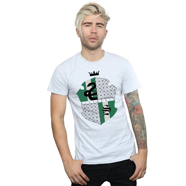 Harry Potter T-shirt för män med Slytherins emblem, S, sportgrå Sports Grey S