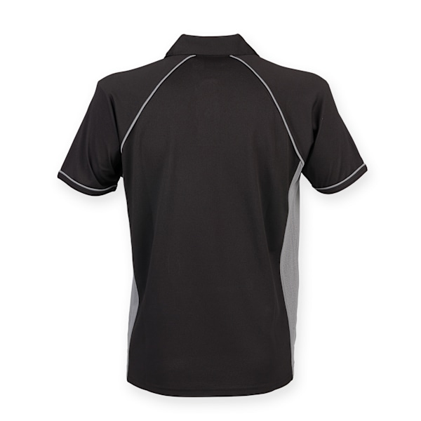 Finden & Hales Herr Piped Performance Sports Polo Shirt 2XL Bla Black/Gunmetal Grey 2XL