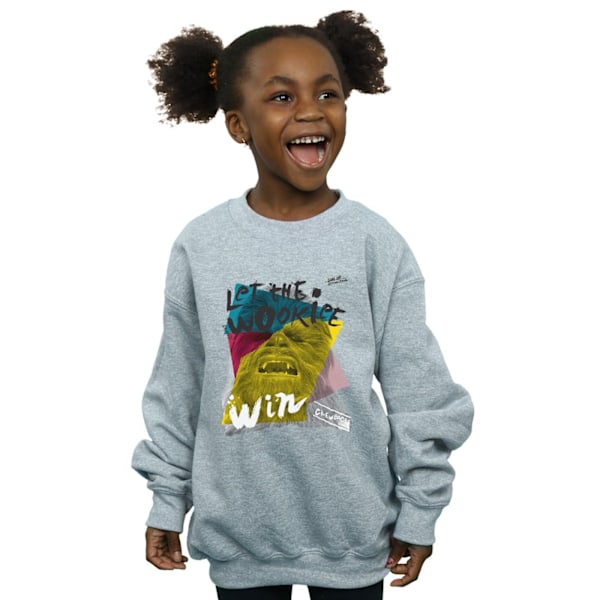 Star Wars Girls Let The Wookiee Win Sweatshirt 5-6 År Sport Sports Grey 5-6 Years